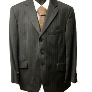 BACHRACH Pinstripe Blazer Single Breasted 3-Button‎ Classic Tailored Size 42